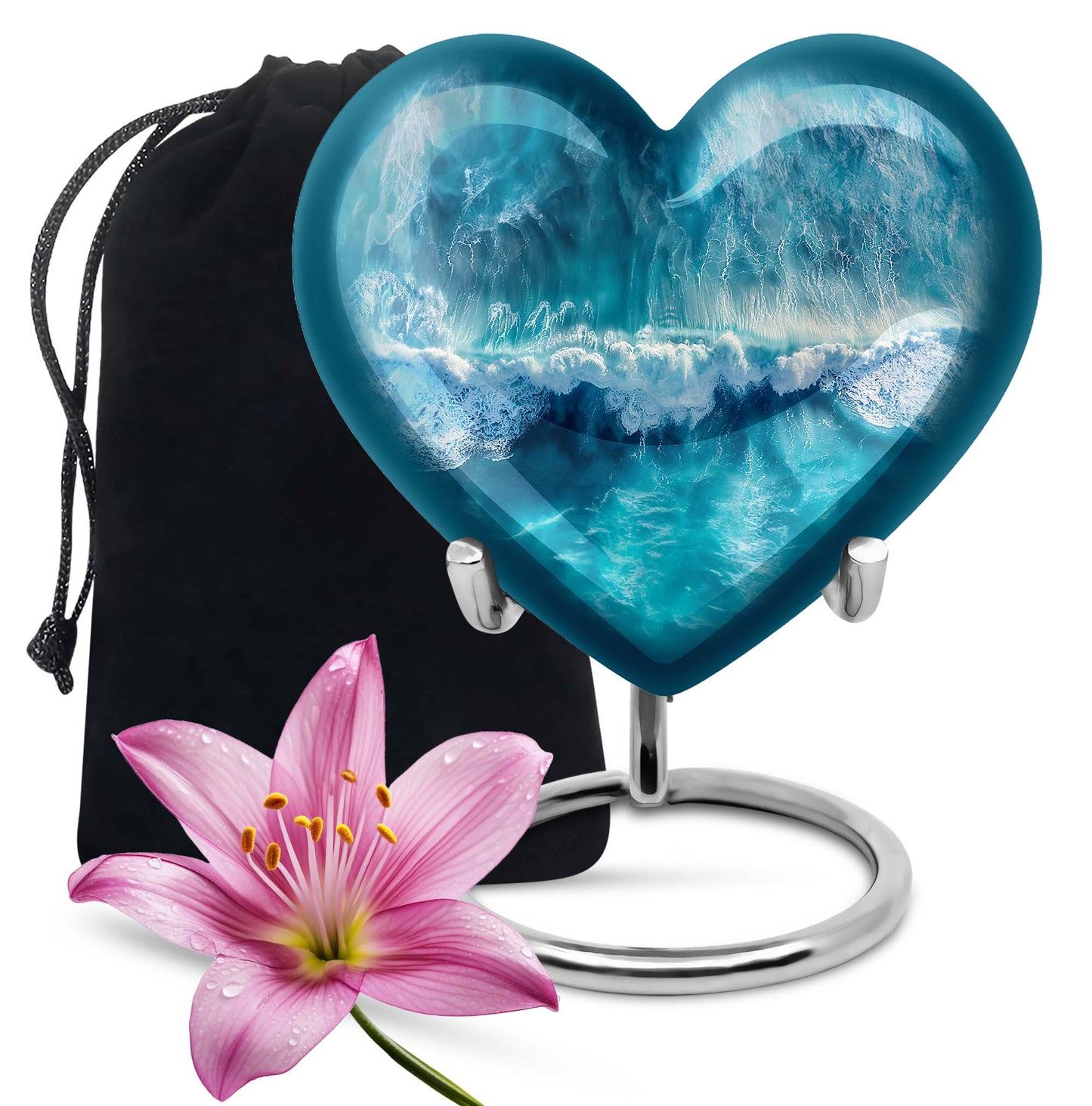 Heart cremation urn