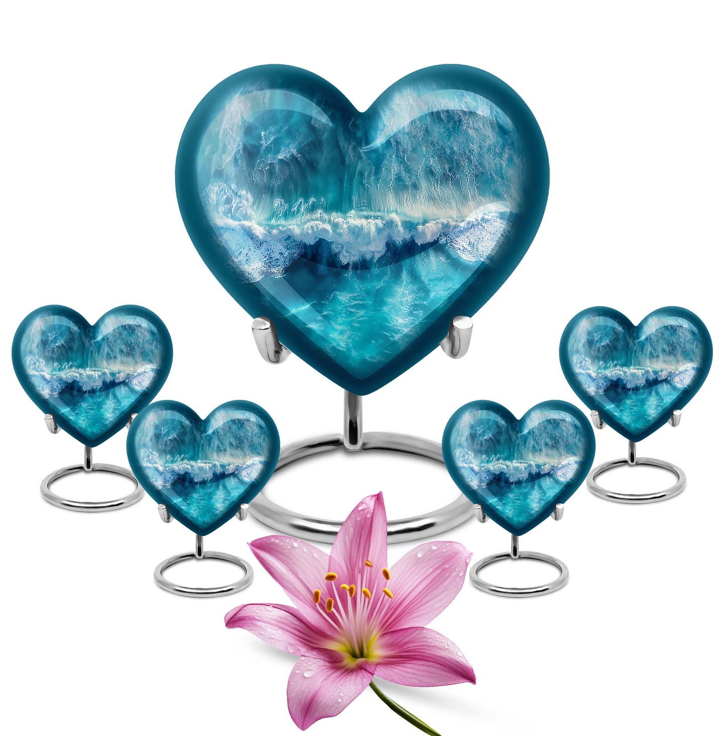 Heart cremation urn