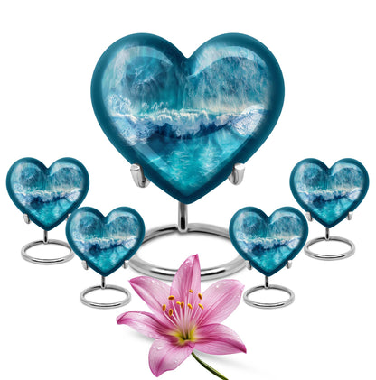 Heart cremation urn