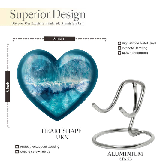 Heart cremation urn