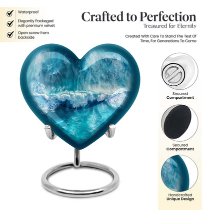 Heart cremation urn