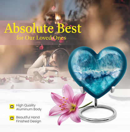 Heart cremation urn