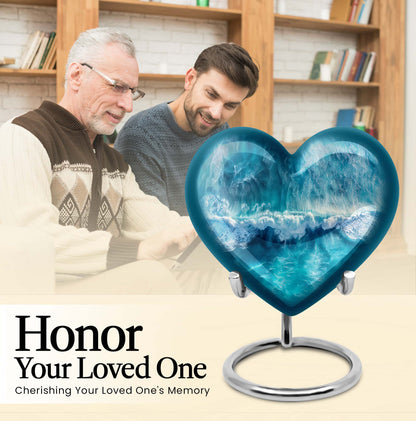 Heart cremation urn