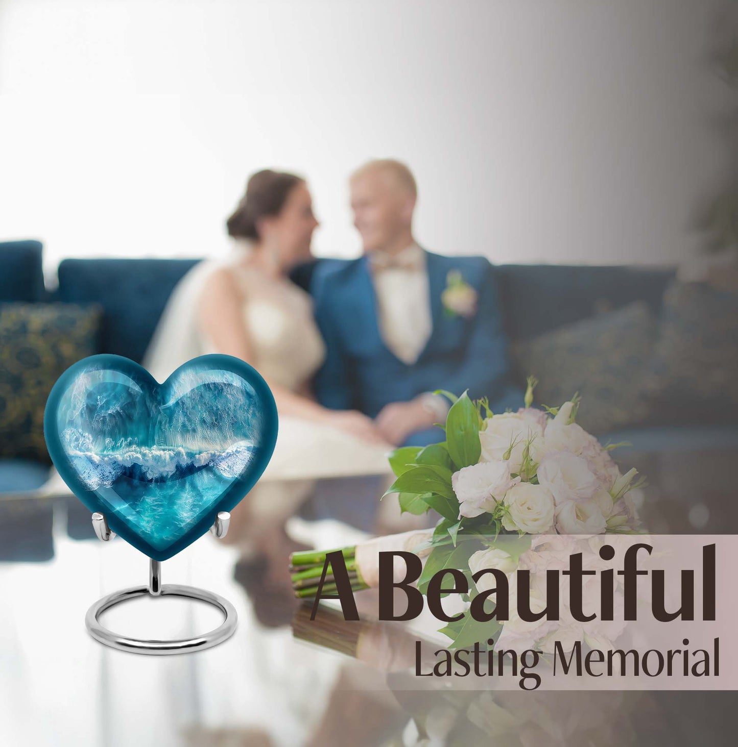 Heart cremation urn
