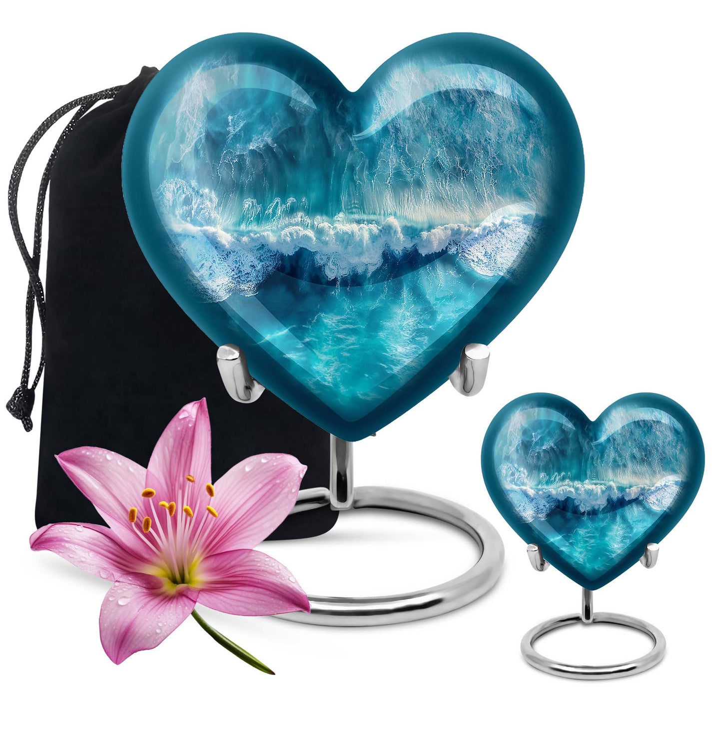 Heart cremation urn