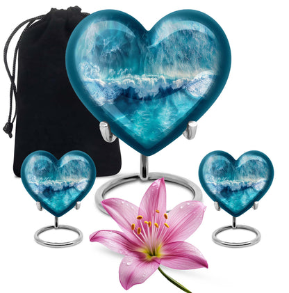 Heart cremation urn