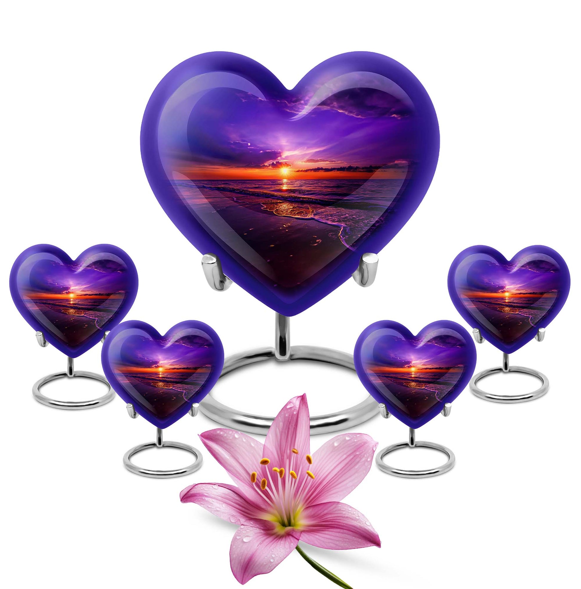 heart-shaped ocean waves urn