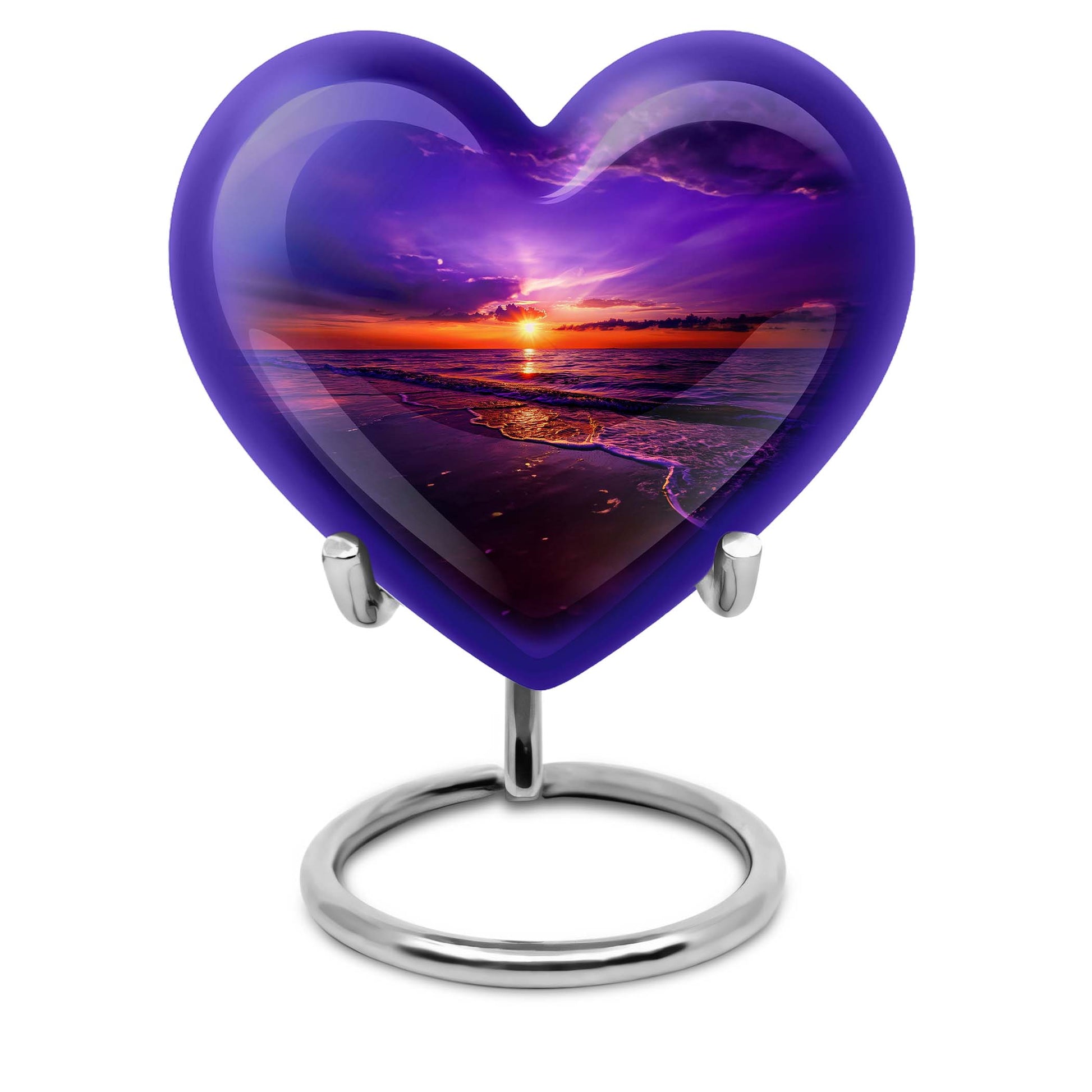 heart-shaped ocean waves urn
