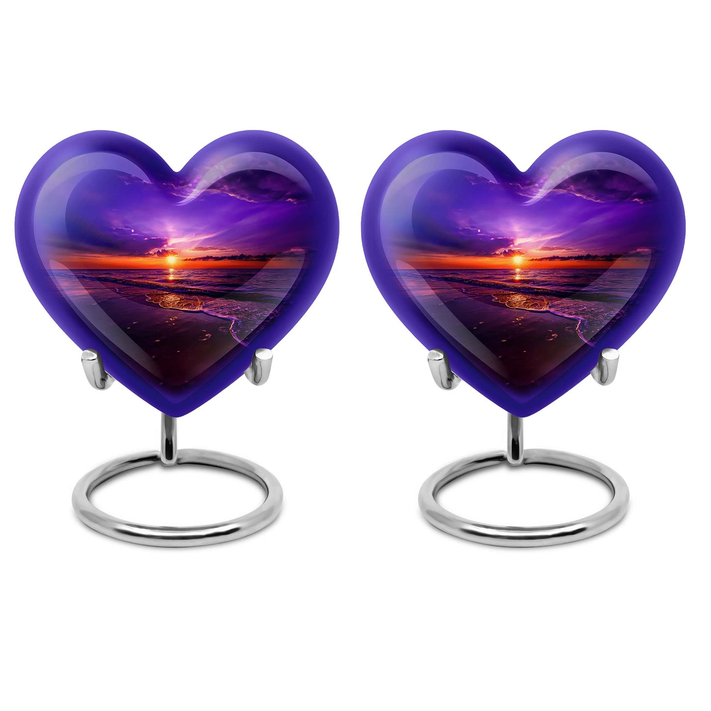 heart-shaped ocean waves urn