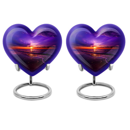 heart-shaped ocean waves urn