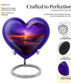 heart-shaped ocean waves urn