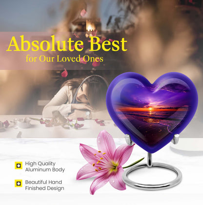heart-shaped ocean waves urn