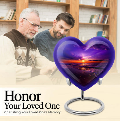 heart-shaped ocean waves urn