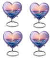 10-inch ocean waves urn, heart-shaped, butterfly-themed for adult cremation