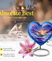 Ocean waves themed aluminum heart urn for adult male ashes
