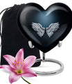 wings blue heart urn