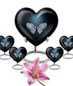 wings blue heart urn