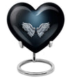 wings blue heart urn