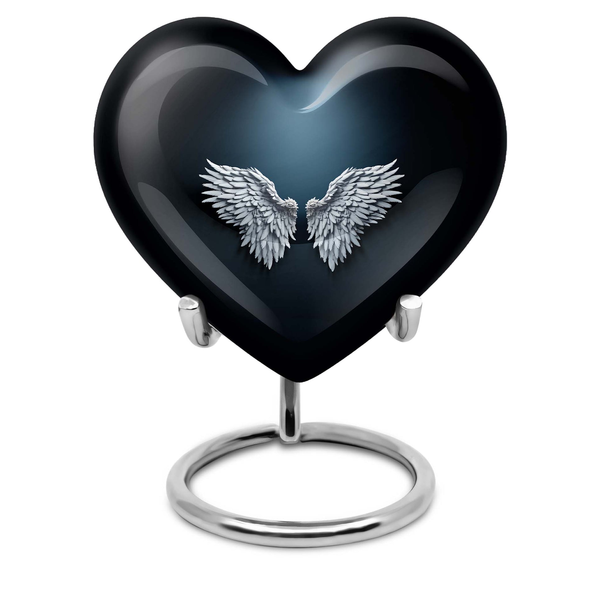 wings blue heart urn