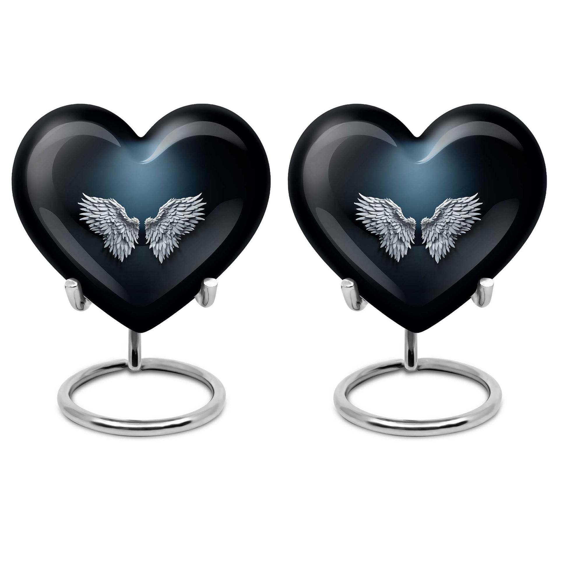 wings blue heart urn