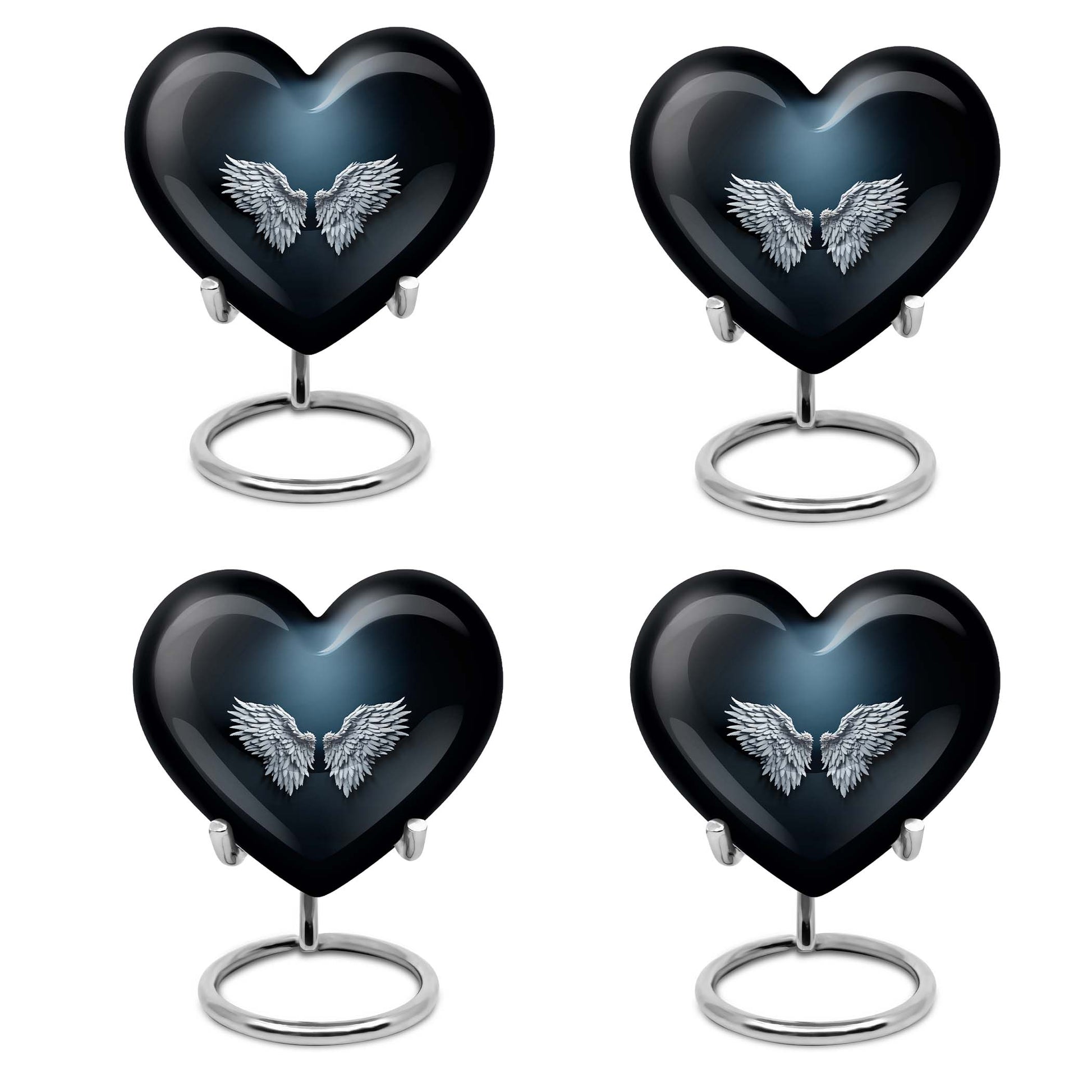 wings blue heart urn