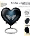 wings blue heart urn