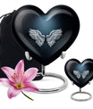 wings blue heart urn