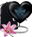 wings blue heart urn