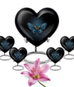 wings blue heart urn