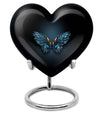 wings blue heart urn