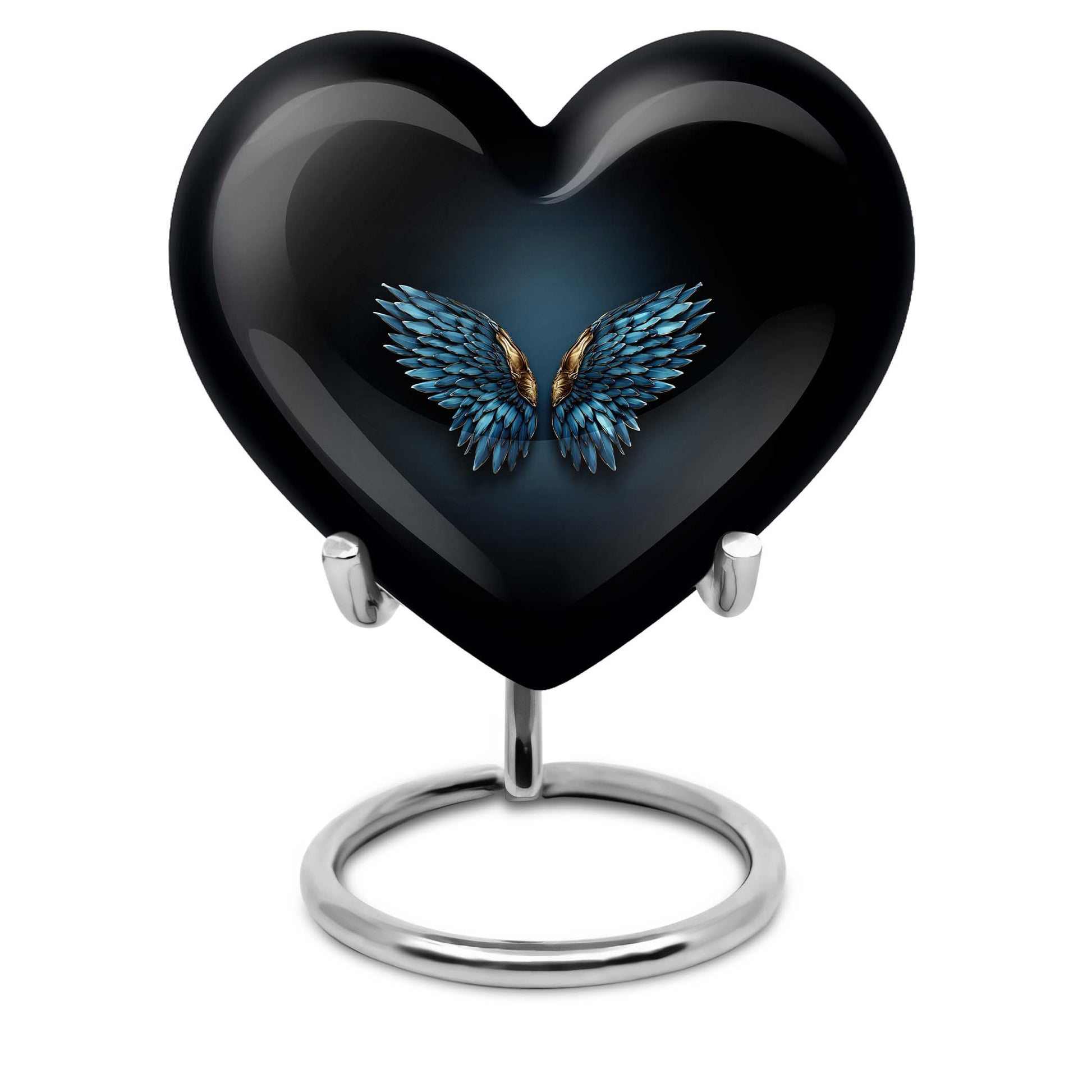 wings blue heart urn