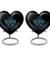 wings blue heart urn