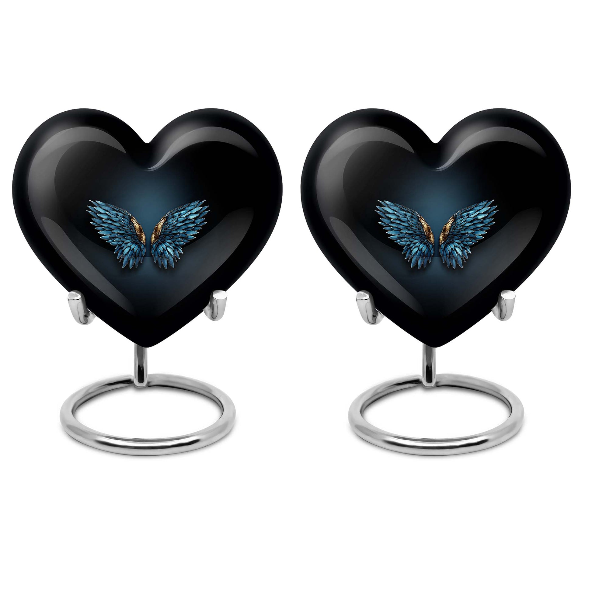 wings blue heart urn