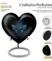 wings blue heart urn