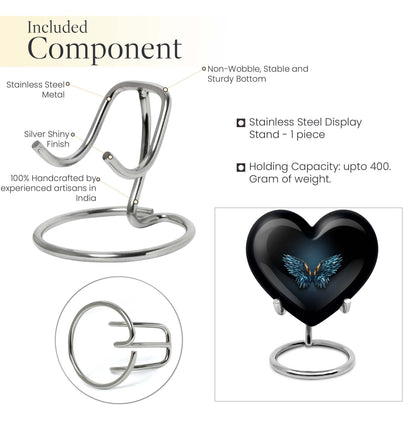 wings blue heart urn