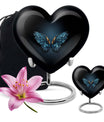 wings blue heart urn