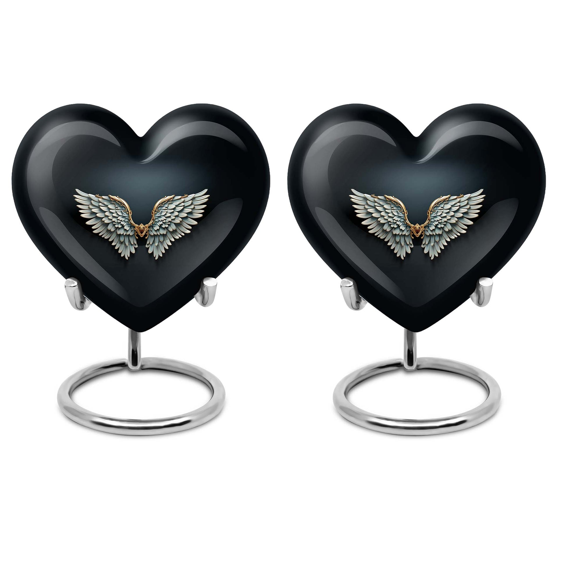 10-inch wings blue heart urn for ashes with butterfly theme,