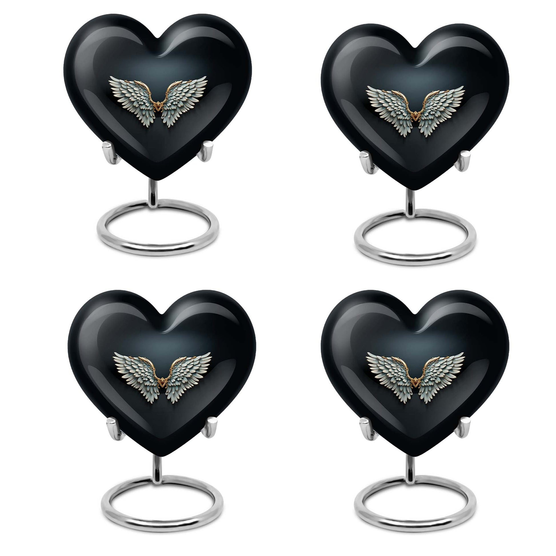 10-inch wings blue heart urn for ashes with butterfly theme,