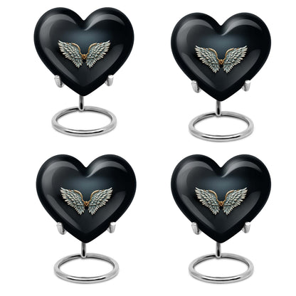 10-inch wings blue heart urn for ashes with butterfly theme,