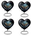 10-inch wings blue heart urn for ashes with butterfly