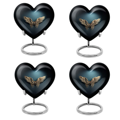 10-inch wings blue heart urn for ashes with butterfly