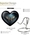 10-inch wings blue heart urn for ashes with butterfly
