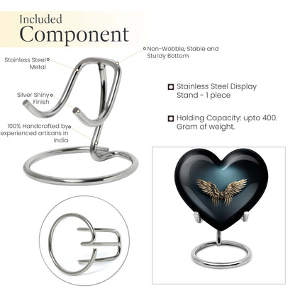 10-inch wings blue heart urn for ashes with butterfly