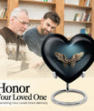 10-inch wings blue heart urn for ashes with butterfly
