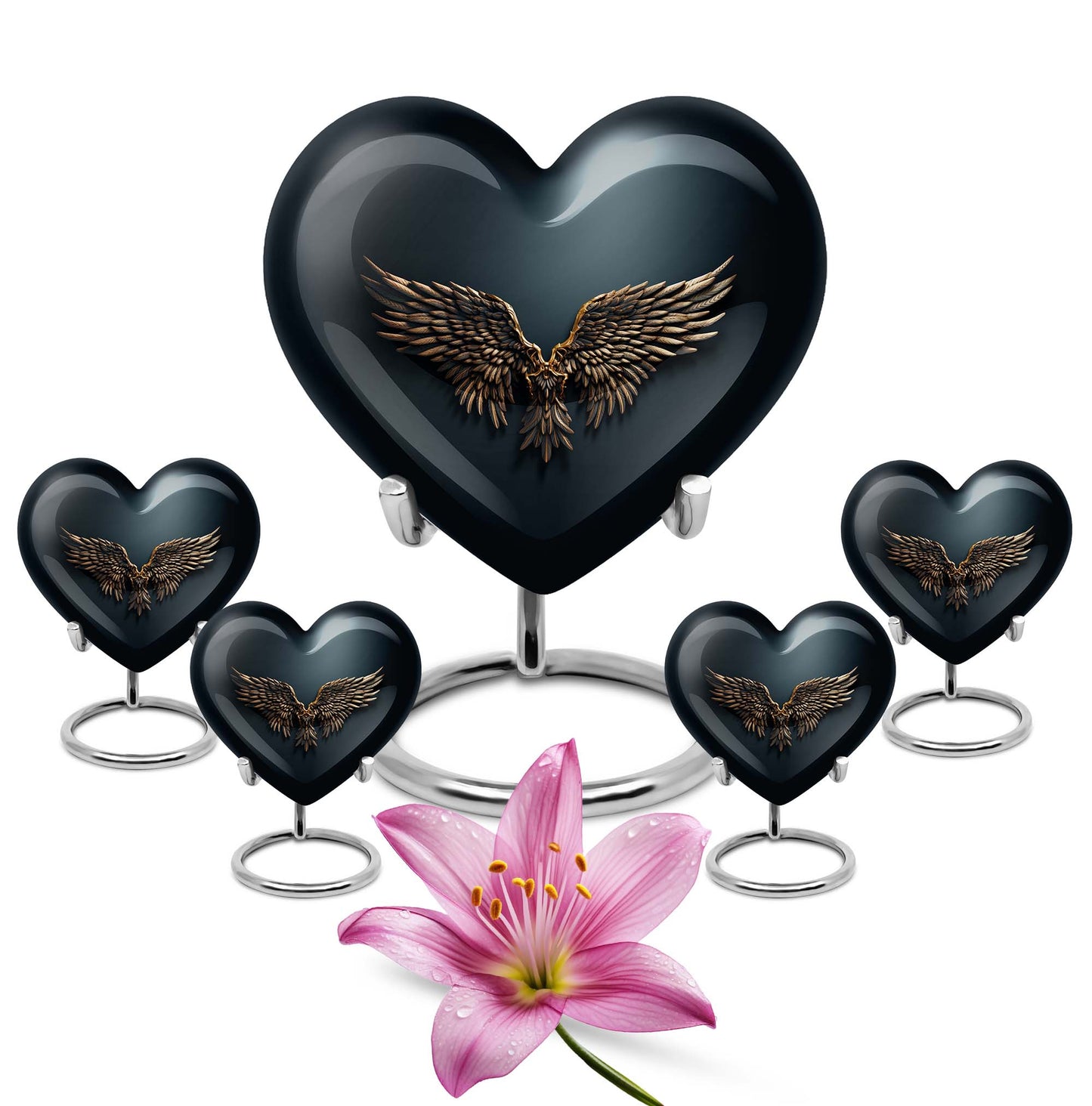 10 inch wings blue memorial urn for mom
