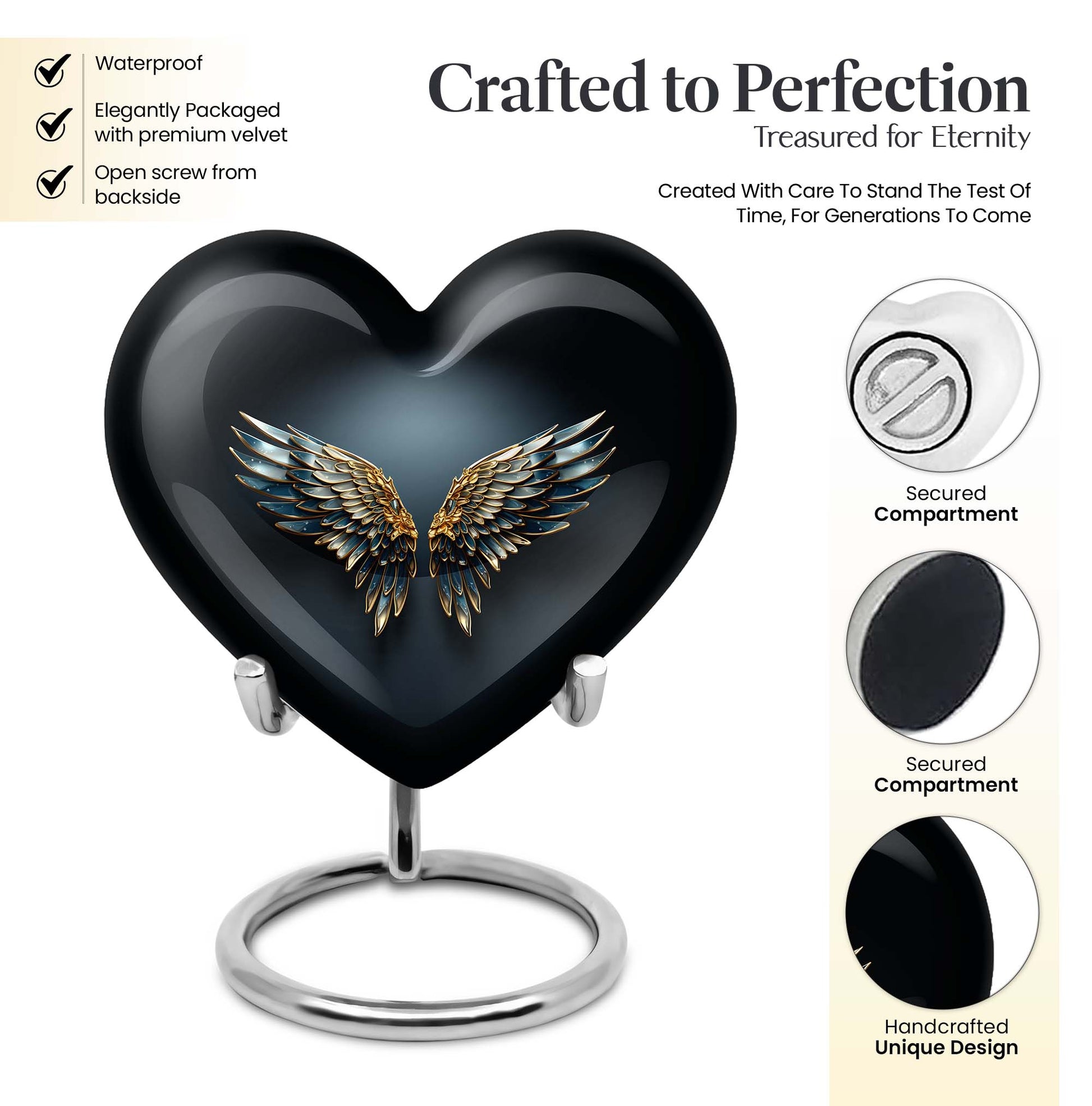 Wings Blue Heart Urn