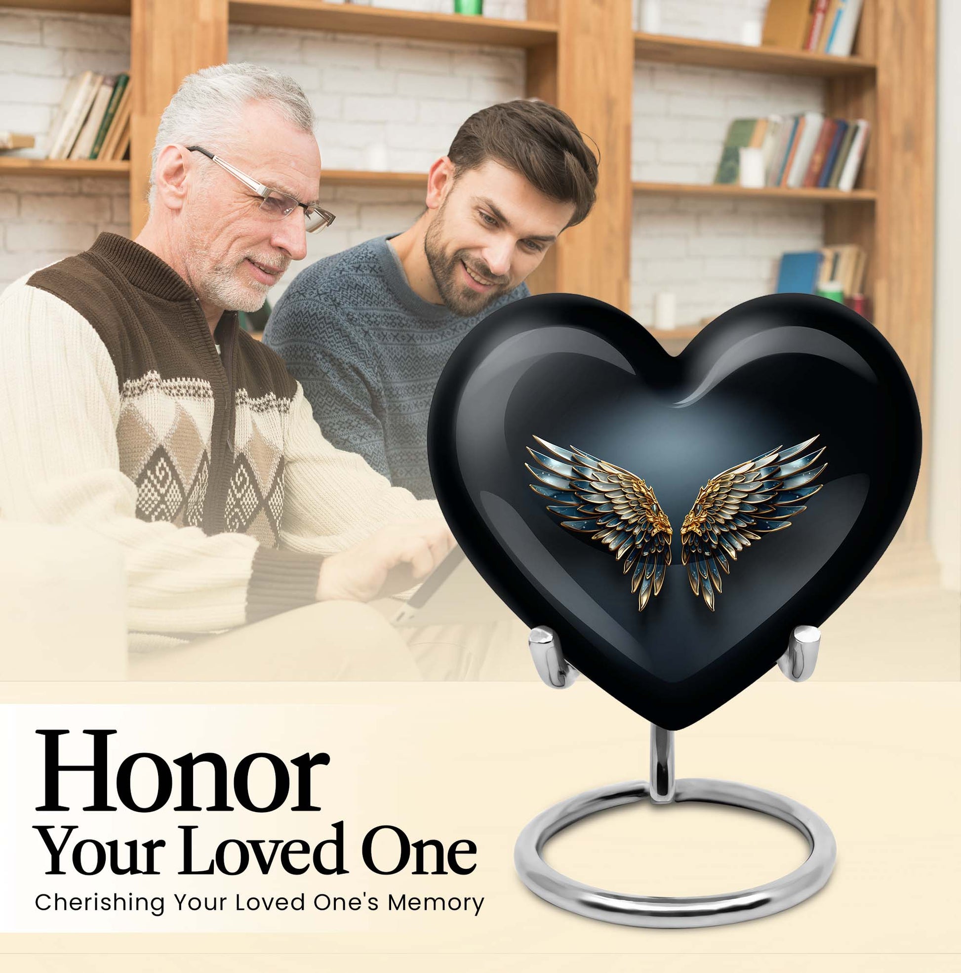 Wings Blue Heart Urn