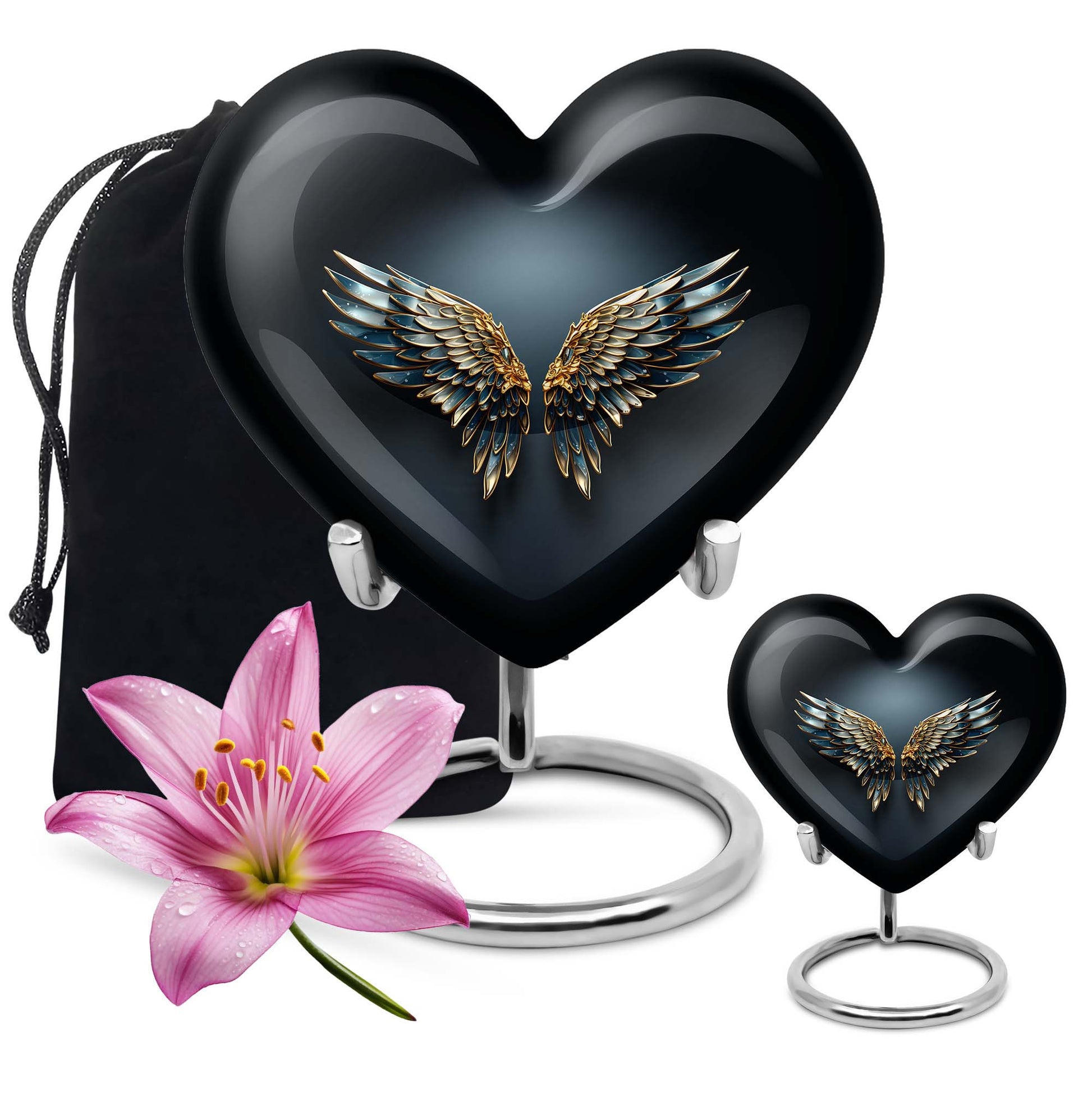 Wings Blue Heart Urn