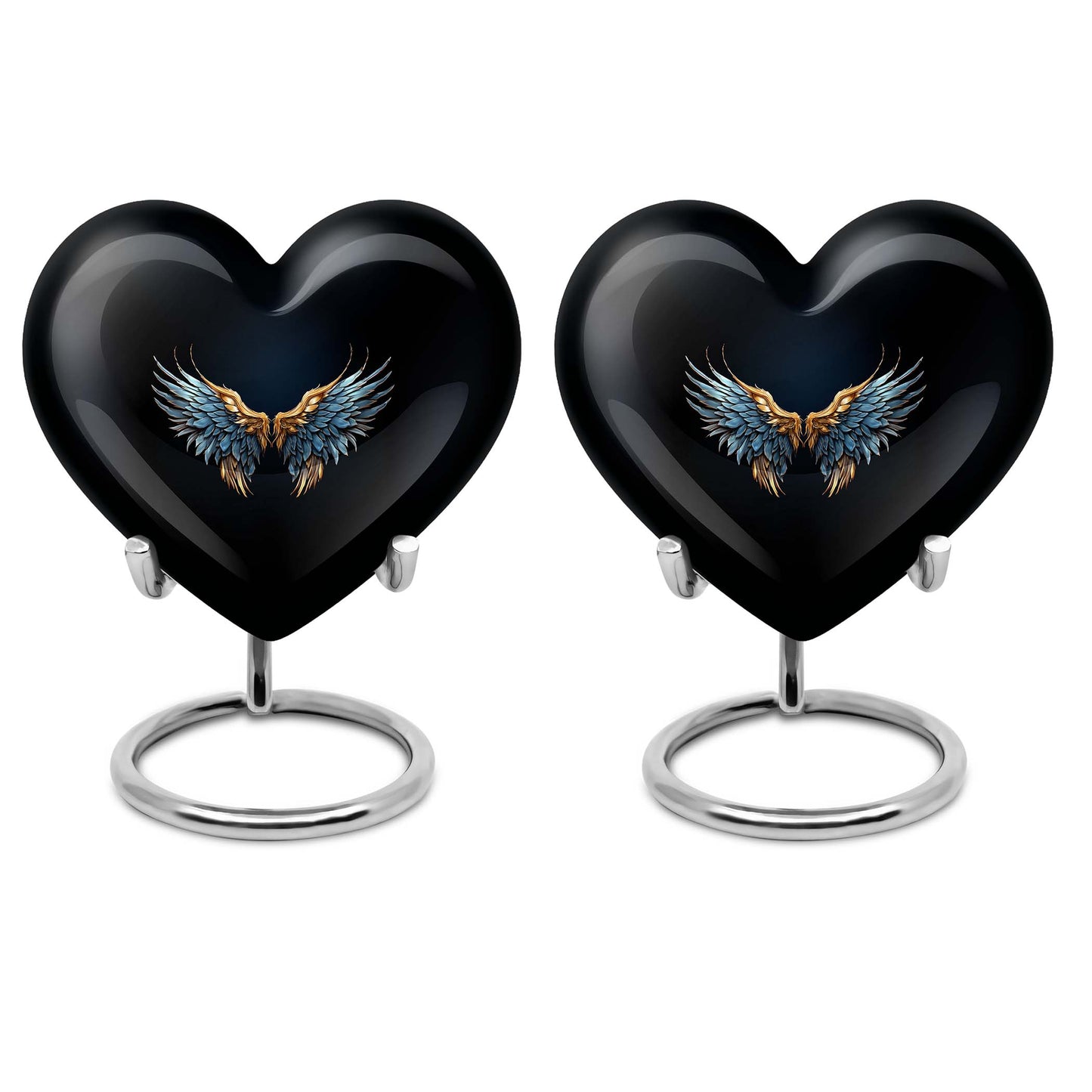 Heart-shaped wings blue urn