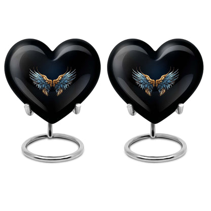 Heart-shaped wings blue urn